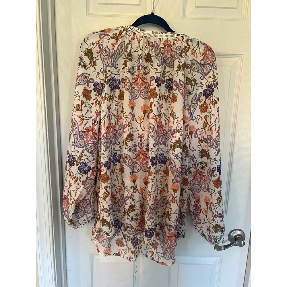 Preswick % Moore Floral Paisley Long Sleeve V-Neck Tunic Size 3X - Picture 5 of 8